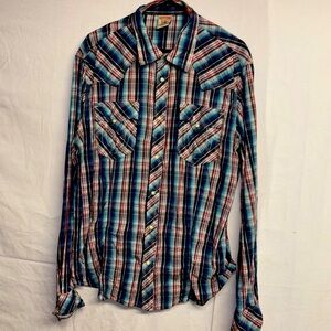 True Religion Men’s Plaid  Button Down Shirt Size XXXL